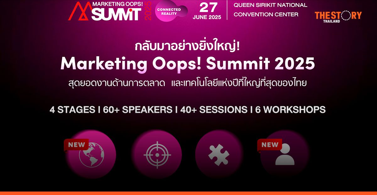 กลับมาอย่างยิ่งใหญ่! Marketing Oops! Summit 2025 – 27 มิ.ย. นี้ ณ ศูนย์ประชุมแห่งชาติสิริกิติ์